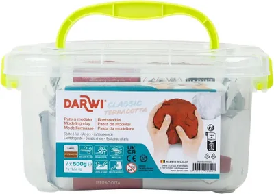 Obrázok produktu pre Darwi Schoolpack Samoschnúca hmota Classic + Terracotta 7 x 500 g