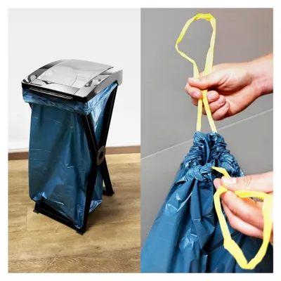 Produktbild von Müllsäcke 10x 110 l – Stabile, reißfeste Müllbeutel mit Zugband, 110 l Fassungsvermögen, aus 100% recyceltem Material, wasserdicht