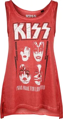 Produktbild von Kiss Top Damen Lovin You rot Band-Merch, Bands 100% Baumwolle XL