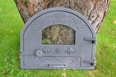 Immagine prodotto di SEZAM - 52,5 x 43,5 cm - Porta per forno per pizza Porta in ghisa per forno per pizza, forno, porta per camino con vetro, porta per forno Porta per forno a legna Porta per stufa in maiolica