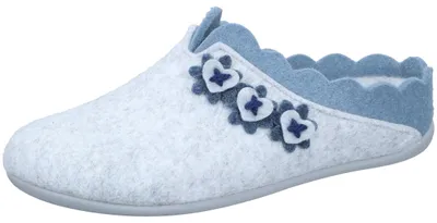 Produktbild von Manitu Damen Hausschuh Filz Pantoffel mit Herz Applikation und losen Einlagen, Größe:39 EU, Farbe:Grau