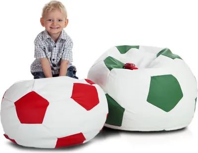 Obrázek produktu pro sedací vak SPORT S sedací pytel fotbalový puf 35x55 cm - Barva: červená