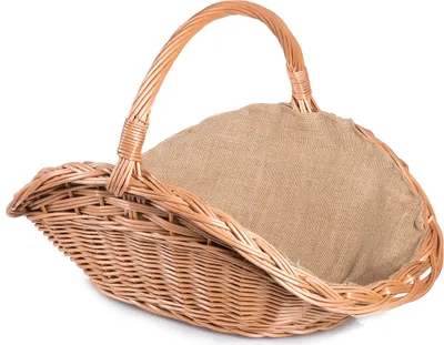 Produktbild von JIPRO® Kaminholzkorb aus Weide mit Jute Camino VI. - Weidenkorb - B 56 x T 36 x H 22/31(cm)