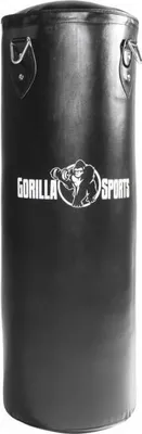 Produktbild von GORILLA SPORTS® Boxsack - 37kg, Gefüllt, Hängend, mit Heavy Duty Vierpunkt-Stahlkette und 4 Karabinerhaken, Kunstleder, Schwarz - Punchingsäcke, Punching Bag, Sandsack, Boxing Bag, MMA
