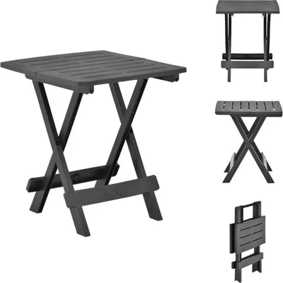 Produktbild von vidaXL Gartentisch Klappbar Anthrazit 45x43x50 cm Kunststoff -  Gartentische