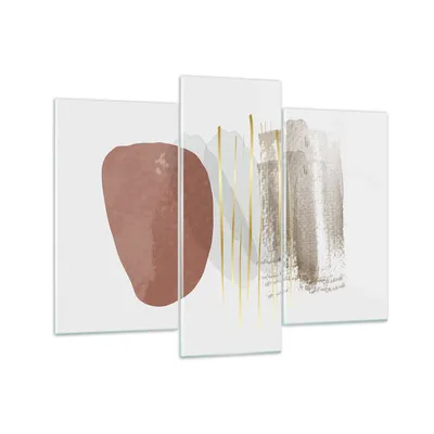 Produktbild von Bilder auf glas - 3 Teile - Abstraktion Boho Stück - 130x100cm - Glasbilder - Wandbilder - Bilder - zum Aufhängen bereit - Wanddekoration aus Glas - Glas Bilder - Wandbild auf Glas - GCB130x100-4811