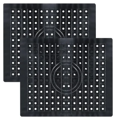 Produktbild von Set mit 2 Spülbeckenmatten aus Gummi, Geschirrspülmatte für Spülbecken, rutschfeste Abtropfmatte für Spülbecken, Geschirrspülmatte, 31 x 26 cm (schwarz)