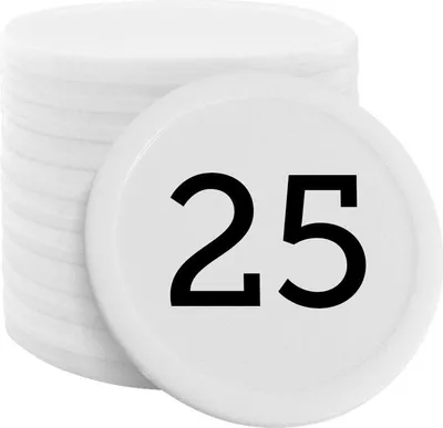 Image de Jetons blancs pour buvette numérotés Ø28 mm CombiCraft - 100 pièces