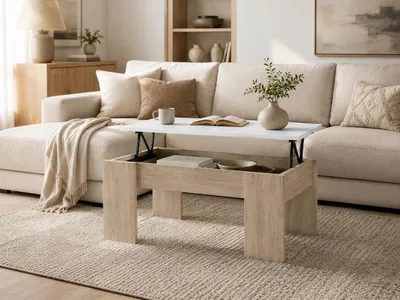 Produktbild von Höhenverstellbarer Couchtisch für Wohnzimmer. Abmessungen: 100 x 45 x 50 cm (Br