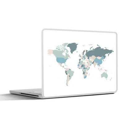 Produktbild von MuchoWow® Laptop Aufkleber Sticker Cover Weltkarte - Pastell - Länder 31x22.5 cm - Laptop-Deko