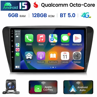 Produktbild von CarPlay Android Auto Autoradio Für Skoda Octavia (2013-2018) – Hochleistungs-Octa-Core Prozessor, 6+128GB, GPS, Bluetooth, Touchscreen, KI-generiertes Bild