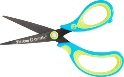 Produktbild von Pelikan griffix Schulschere spitz Rechtshänd. NeonFreshBlue