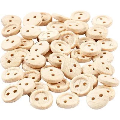 Produktbild von Creativ Company Holzknöpfe, D 8 mm, 2 Löcher, 50 Stück, 1 Box