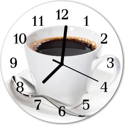 Produktbild von Glasuhr Wanduhr Küchenuhr Echt-Glas 30fi cm Kaffee weiß