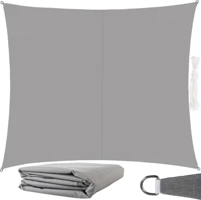 Immagine prodotto di Tenda da sole rettangolare 3x2 m per una protezione affidabile dal sole Impermeabile incl. fissaggio Giardino Spiaggia Campeggio 23163, Colore:Grigio