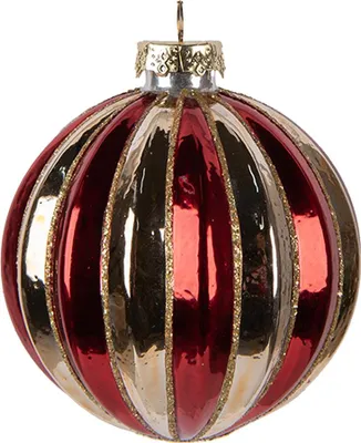 Image de Clayre & Eef Boule de Noël Ø 8x8 cm Verre rouge doré