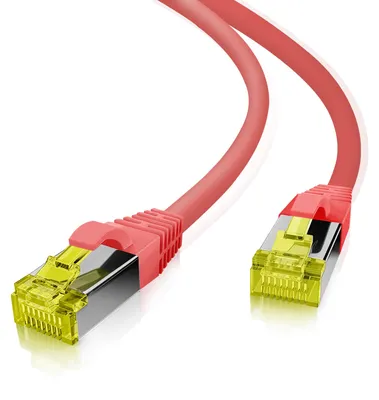 Produktbild von helos Cat.6a Patchkabel Ultraflex GHMT AWG 26/7 rot 2,0m
