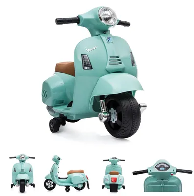 Produktbild von Moni Kinder Elektromotorrad Vespa GTS Super Sport, Roller, Frontleuchten, Hupe grün