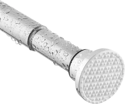 Obrázok produktu pre Držadlo na záves na sprchový kút - Výsuvné, rozmerovo nastaviteľné - Na zariadenie kúpeľne - Bez vŕtania - 70-134 cm - Strieborná farba