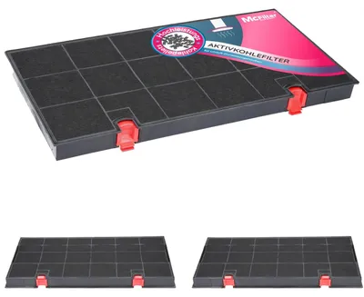 Produktbild von McFilter I 3x Aktivkohlefilter Dunstabzugshaube kompatibel mit Kohlefilter AEG 902979366-9, Bauknecht DKF24, Zanussi KLF60/80 Typ150, Siemens LZ33900, Neff Z5147X0 - Filter für Abzugshaube