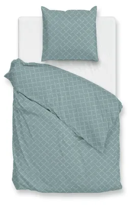 Produktbild von Satinado Bettbezug 135-200-220 cm – 100% Baumwolle – Hochwertige Bettwäsche mit Ruiten motiv – Weich - Atmungsaktiv und Hautfreundlich – inkl. 80x80 cm Kissenbezug – Grün
