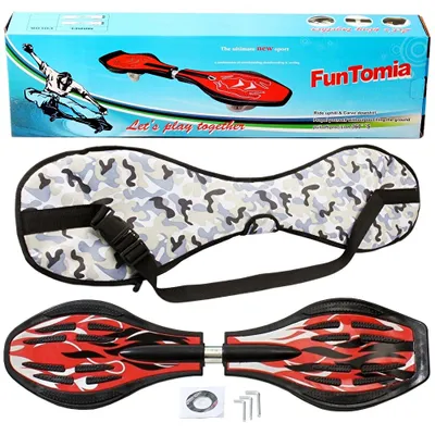 Produktbild von FunTomia® mit LED-Rollen  - 1751- Design rot Flamme - Waveboard ORIGINAL