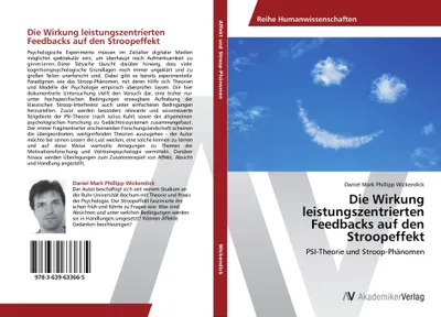 Produktbild von Die Wirkung leistungszentrierten Feedbacks auf den Stroopeffekt