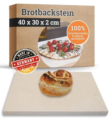 Produktbild von Brotbackstein 40 x 30 x 2 cm Schamotte