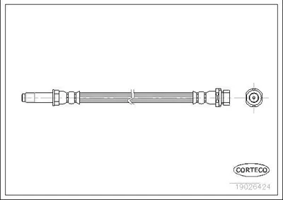 Produktbild von CORTECO 19026424 Bremsschlauch Hinten für FORD MONDEO II Kombi (BNP) MONDEO I Kombi (BNP)