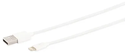 Produktbild von S/CONN maximum connectivity USB Lade-Sync Kabel, USB A Stecker auf 8-Pin Stecker, 2.0, ABS, weiß, 1,5m (14-12042)