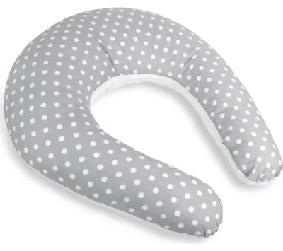 Obrázok produktu pre Dojčiaci vankúš so zipsovým poťahom – obvod 180 cm – sivý, biely