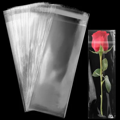 Imagen del producto de Sobres de celofán autoadhesivos, de 7x27 cm, 100 unidades, transparentes, para embalaje