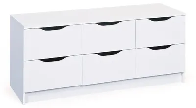 Immagine prodotto di Ceppino - Cassettiera, 50x120x40h cm Bianco, 6 Cassetti