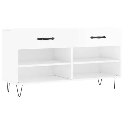 Produktbild von vidaXL Schuhbank Hochglanz-Weiß 102x35x55 cm Holzwerkstoff
