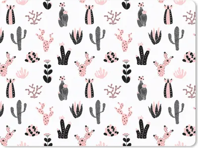 Produktbild von MuchoWow® Mauspad Mousepad Mädchen - Kaktus - Rosa - Muster - Mädchen - Kinder - Kinder 23x19 cm - Mousepads - Maus Mat - Pad - Mausunterlage - Schreibtischunterlage - Mauspad