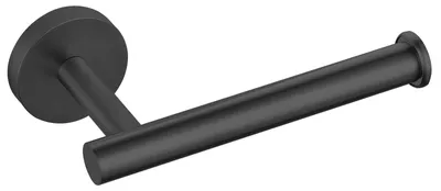 Image de Porte-rouleau de papier toilette, support perforé, fixation murale, acier inoxydable SUS304, salle de bains, cuisine, porte-rouleau de papier toilette (noir)