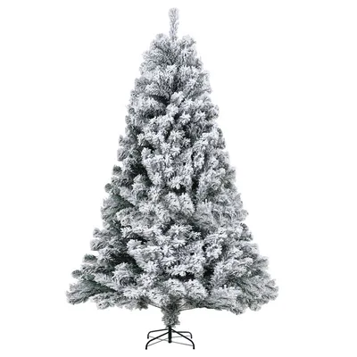 Image de Jopassy 150cm Arbre de Noël artificiel Sapin blanc Flocons de neige pour décoration de Noël