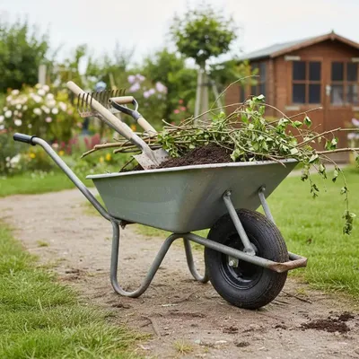Produktbild von Schubkarrenrad 3.50-8 - Ersatzreifen - 4PR 4-lagig - Für Schubkarre und Handwagen - Strapazierfähiges Gewebe - Armeegrün