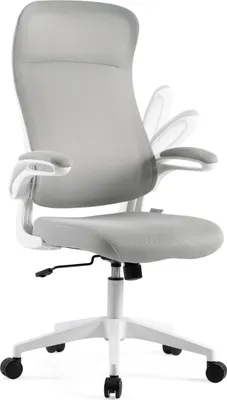Zdjęcie produktu dla SENSE7 Revo Ergonomiczne krzesło biurowe Krzesło do biurka Szare Składane podłokietniki Siatkowe oparcie Funkcja kołysania Krzesło do domowego biura Krzesło szefa Krzesło komputerowe Białe 140 kg