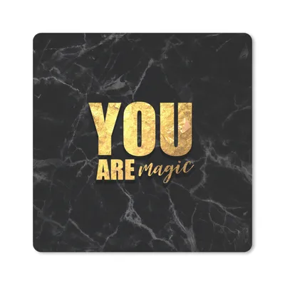 Produktbild von MuchoWow® Mauspad Mousepad Zitate - Magie - Gold - Marmor 20x20 cm - Mousepads - Maus Mat - Pad - Mausunterlage - Desk Mat - Bureauartikeln