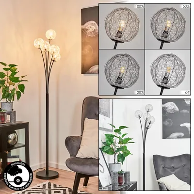Produktbild von Lerici dimmbare Stehlampe aus Metall in Schwarz/Silberfarben