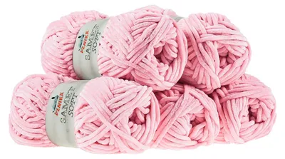 500g Strickgarn Samet Soft Chenille hellrosa