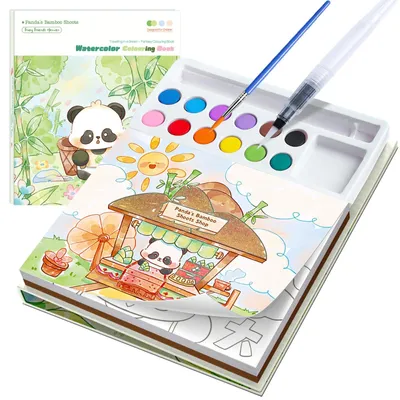 Productafbeelding van Minicee Waterverfboek Panda, voor kinderen, 24 pagina's, vanaf 3 jaar