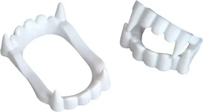 Produktbild von Vampir Fangs, wiederverwendbare Plastikzähne, Kinder Vampir Zähne Party Bevorzugung für Kinder, Halloween Kostüm Zubehör, Goodie Bag Füller (Pack von 12)