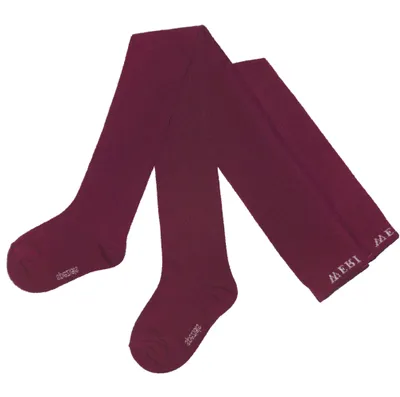Produktbild von WERI SPEZIALS Kinder Strumpfhose aus Baumwolle – Einfarbig Weinrot – Weich, Atmungsaktiv und Elastisch – Größe 122/128