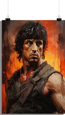 Zdjęcie produktu dla Plakat filmowy - Plakat Rambo - Plakat Sylvester Stallone - 61x91cm - Idealny do oprawienia w ramkę