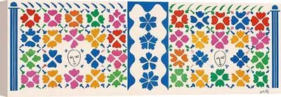 Produktbild von Kunstdruck auf Leinwand - Henri Matisse, Große Dekoration mit Masken - 150x50 cm