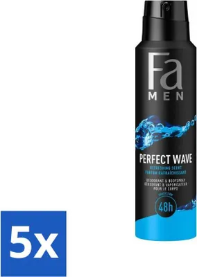 Produktbild von Fa Men – Perfect Wave – Deodorant-Spray – Erfrischender Duft – 150 ml - Vorteilspack - 5 Stücke
