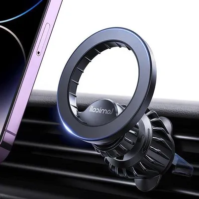 Image de Support pour iPhone - Support magnétique pour iPhone 15, 14, 13 - Support en cuir
