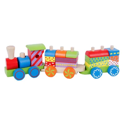 Immagine prodotto di Kids 2Play Holzzug mit Wagons, Holzspielzeug + Bauklätzen, Spielzeug für Kinder